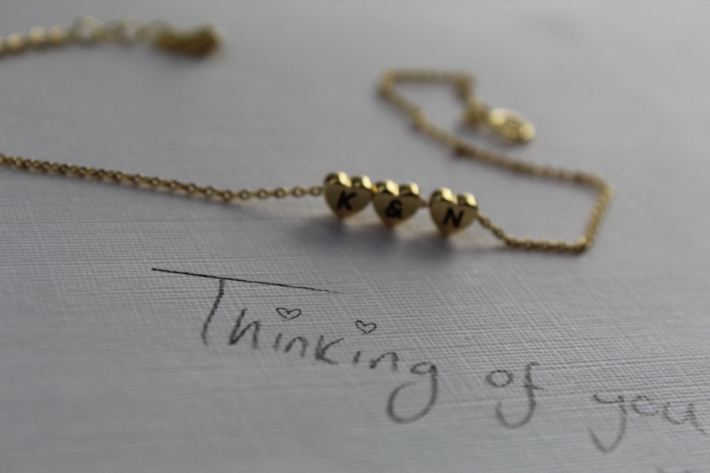 Three Heart Silver Personalised Bracelet